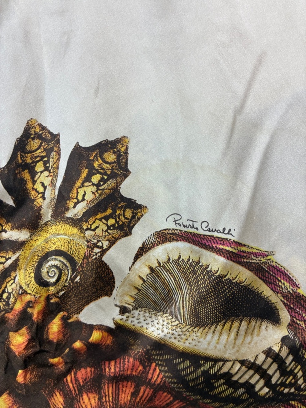 Roberto Cavalli SS 2005 Silk Seashell Pants Gold Sparkle Jeweled Snake RARE XL - Picture 8 of 16